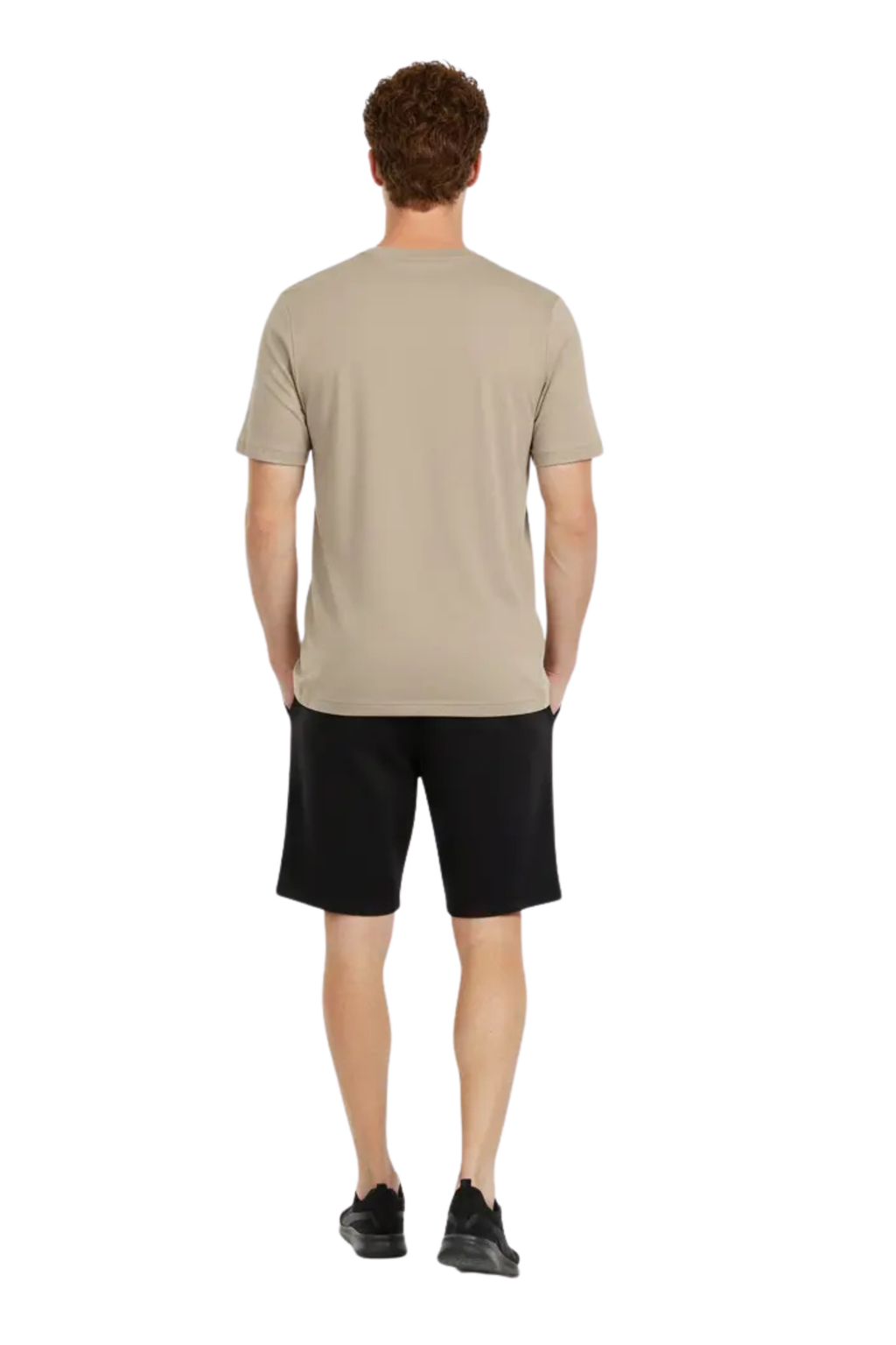 Men's Beige Athletic Crew-Neck T-Shirt