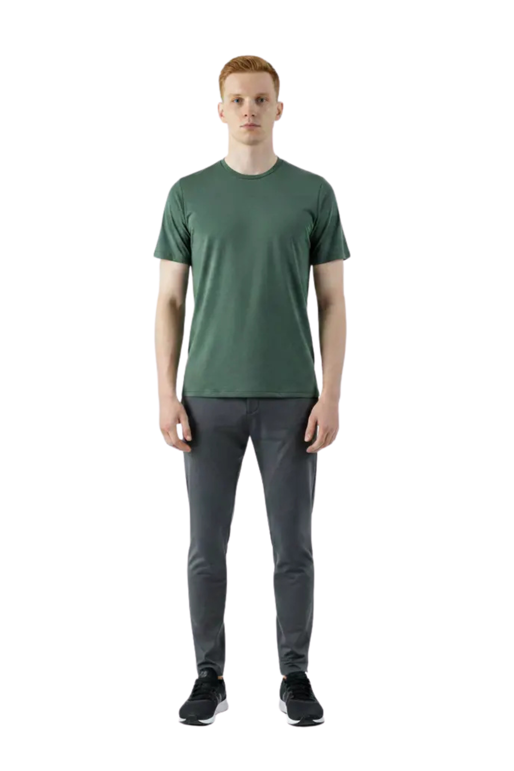 Men's Olive Green Athletic Crew-Neck T-Shirt