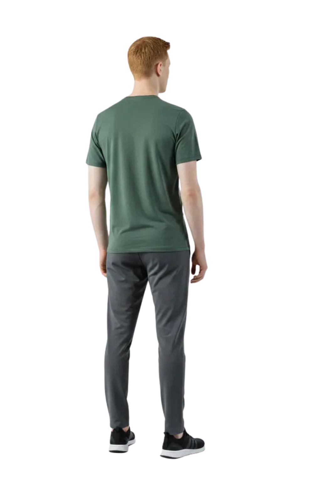 Men's Olive Green Athletic Crew-Neck T-Shirt