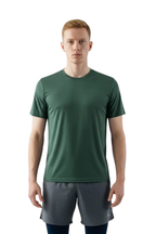 Men's Olive Green Athletic Crew-Neck T-Shirt