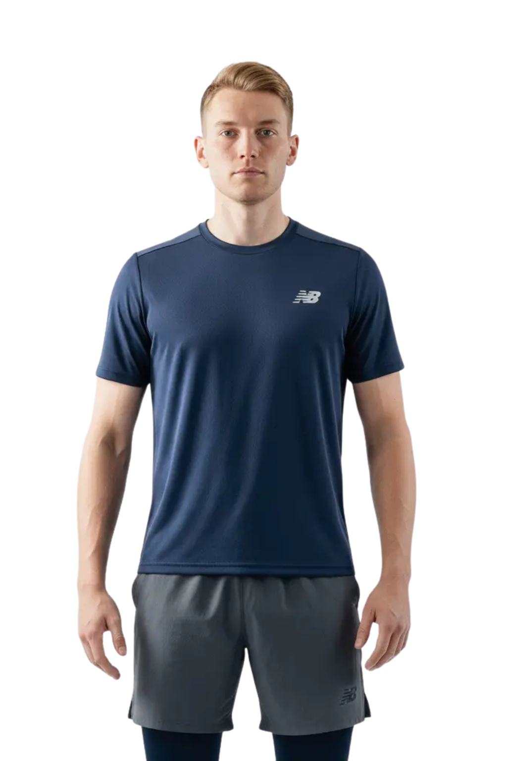 Men's Navy Blue Athletic Crew-Neck T-Shirt