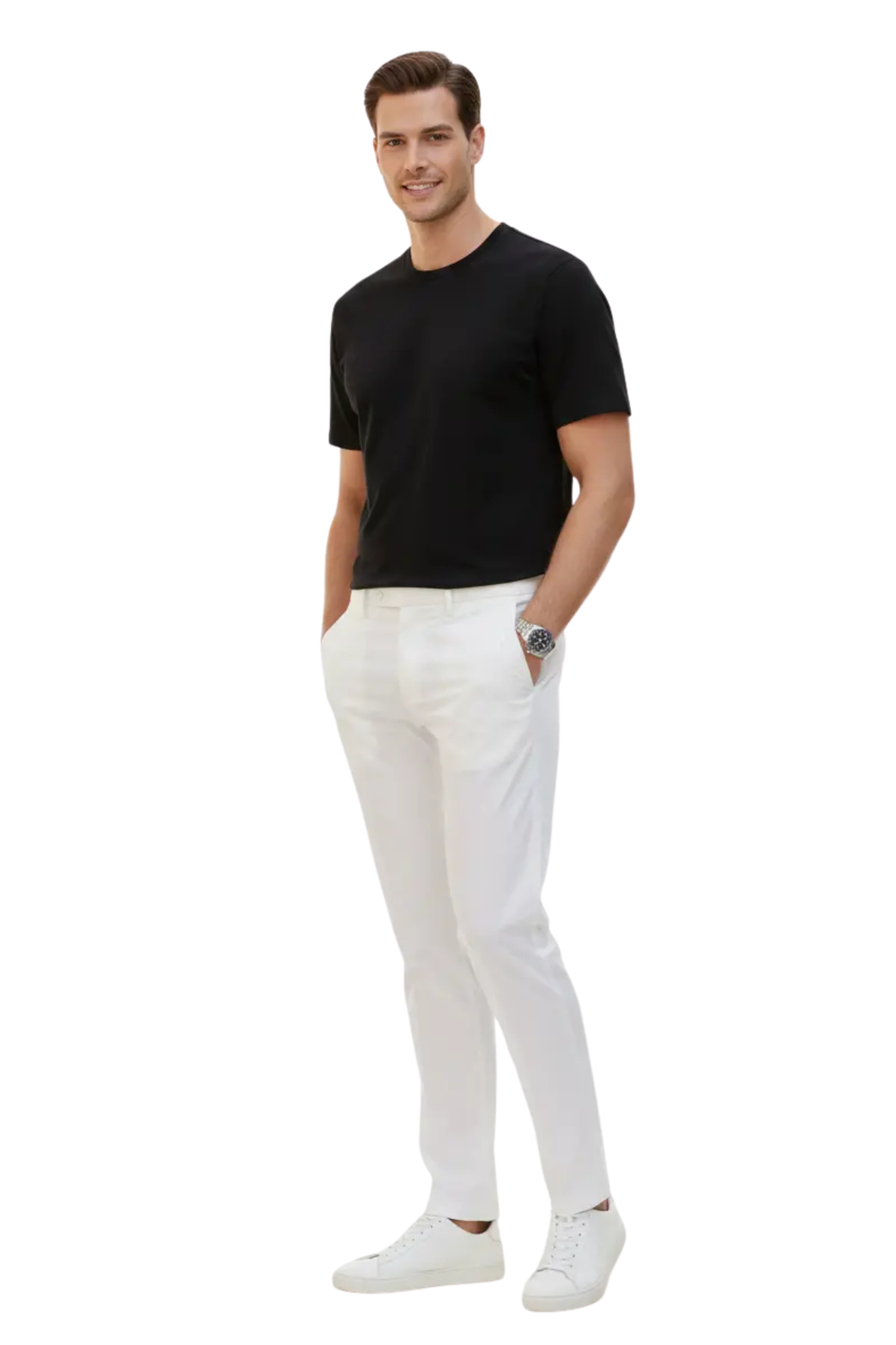 Men's Black Athletic Crew-Neck T-Shirt