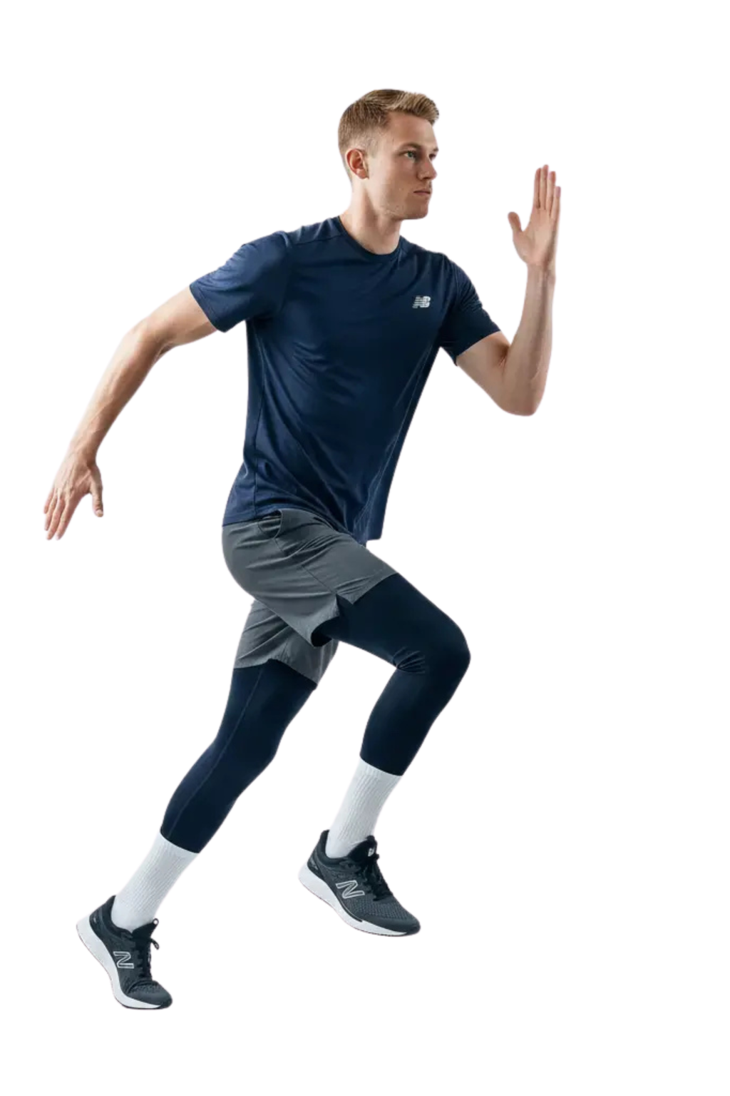 Men's Navy Blue Athletic Crew-Neck T-Shirt