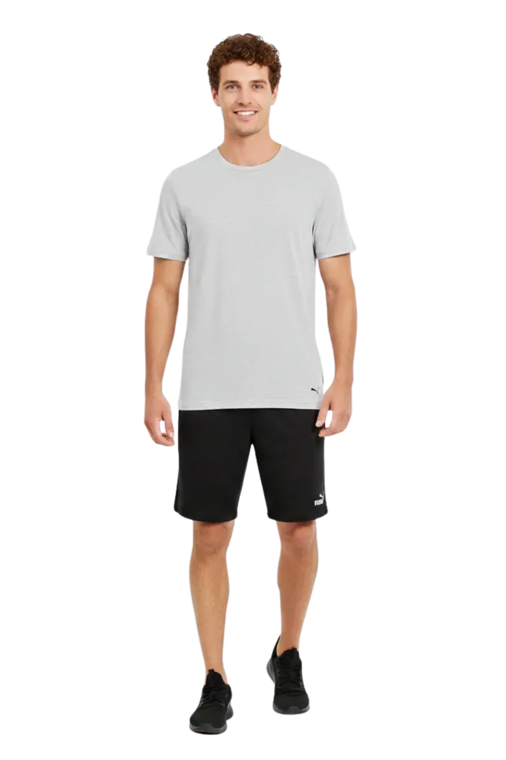 Men's Light Gray Athletic Crew-Neck T-Shirt
