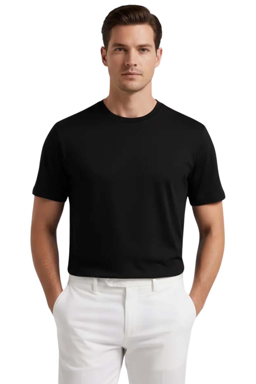 Men's Black Athletic Crew-Neck T-Shirt