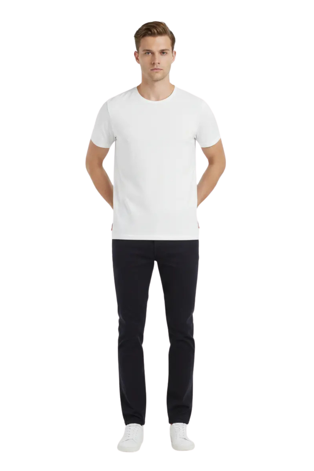 Men's White Athletic Crew-Neck T-Shirt
