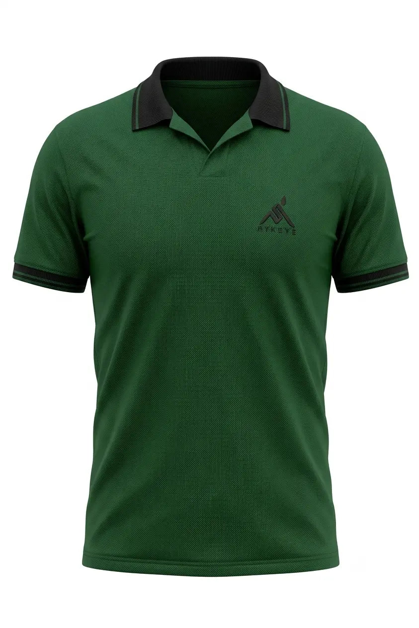 HYKEYZ Bottle Green Crest Premium Polo Shirt
