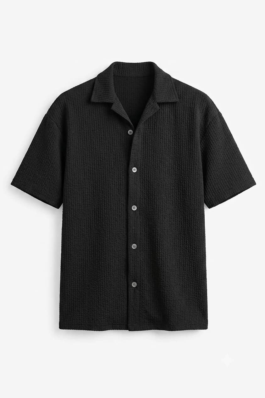 HYKEYZ Classic Textured Premium Shirt - Black