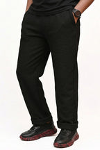 HYKEYZ Classic Textured Straight Trouser - Black