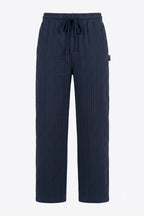 HYKEYZ Classic Textured Straight Trouser - Navy Blue