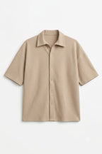 HYKEYZ Classic Textured Premium Shirt - Beige