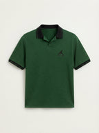 HYKEYZ Bottle Green Crest Premium Polo Shirt