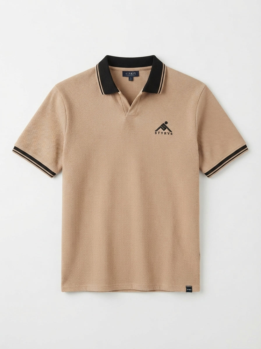 HYKEYZ Beige Elegance Premium Polo Shirt