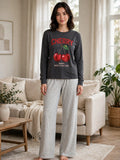 Cherry Night Suit - Charcoal