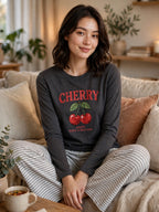 Cherry Night Suit - Charcoal