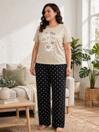 First Coffee Loungewear Set - Beige