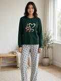 Forest Hearts Loungewear Set - Green