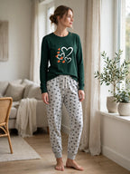 Forest Hearts Loungewear Set - Green