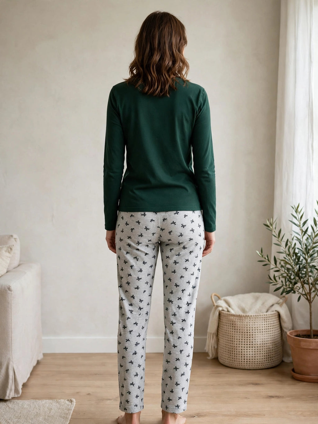 Forest Hearts Loungewear Set - Green