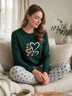 Forest Hearts Loungewear Set - Green