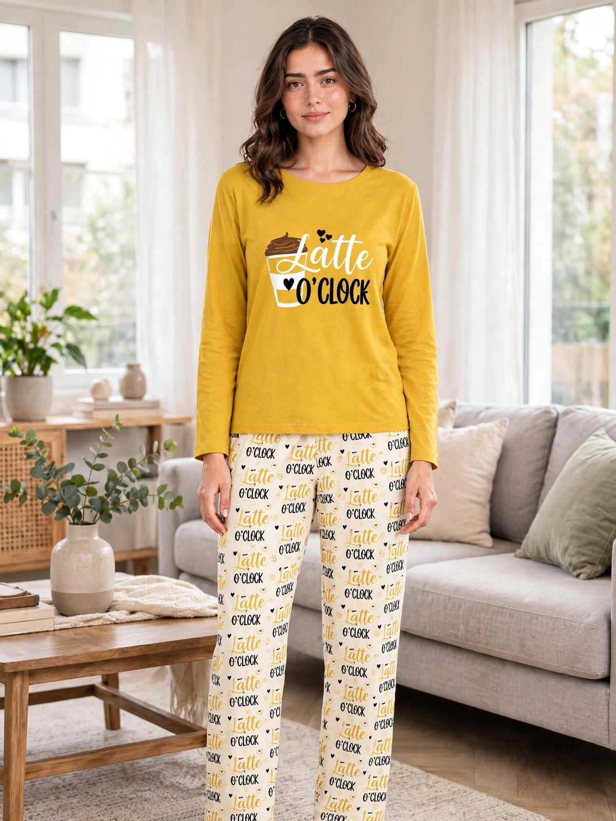 Latte O'Clock Loungewear Set - Mustard