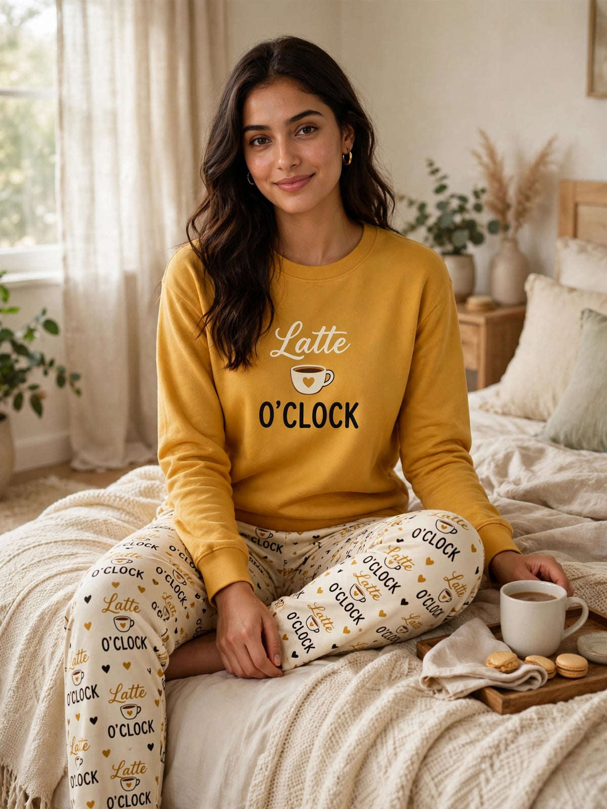Latte O'Clock Loungewear Set - Mustard