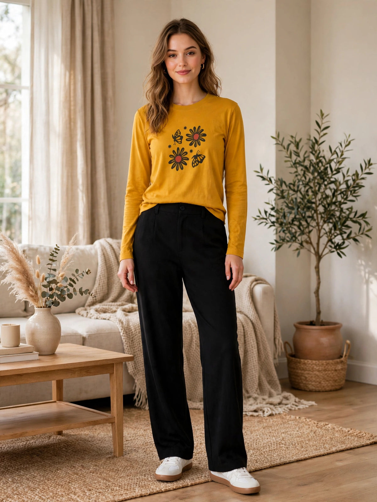 Mustard Bloom Loungewear Set