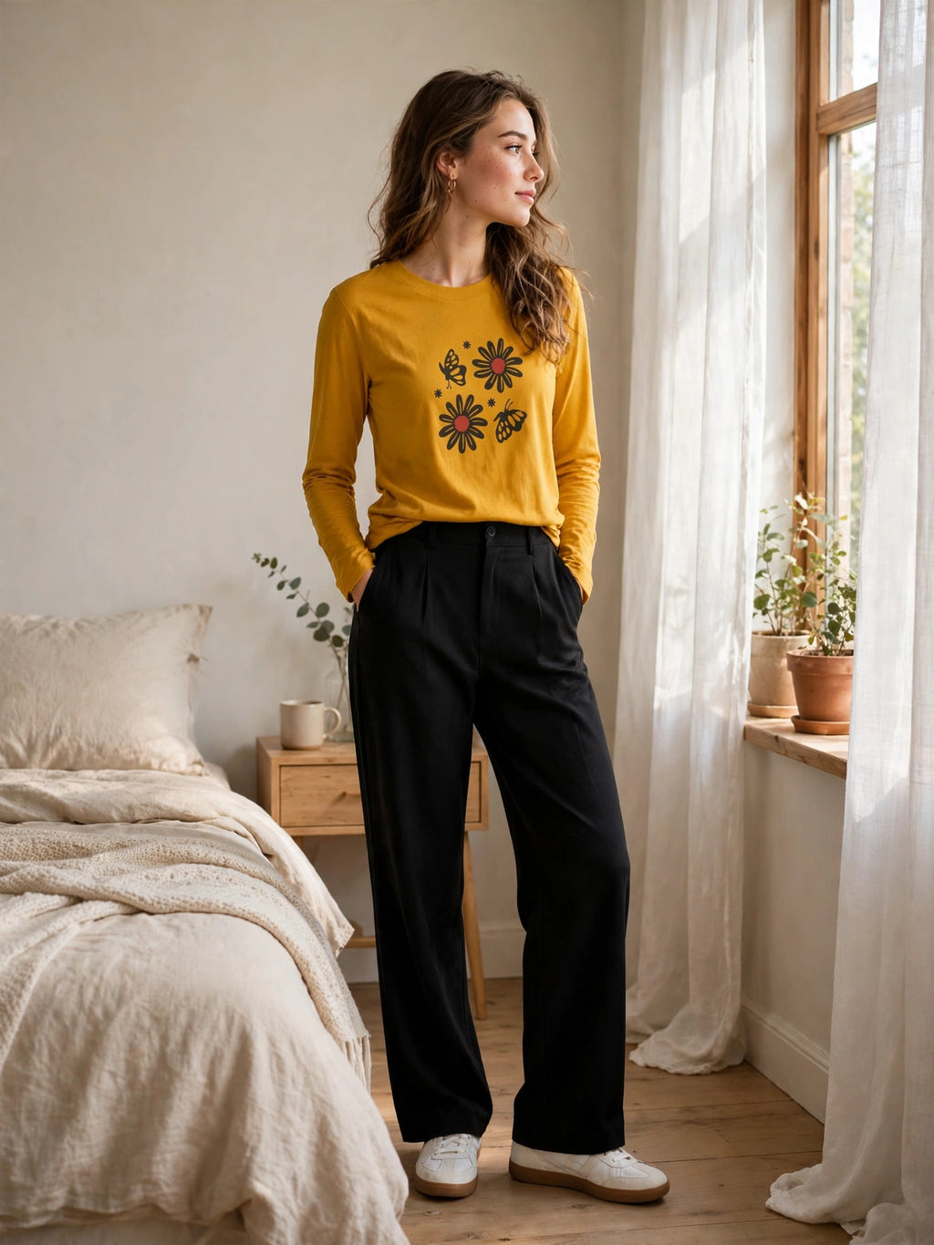 Mustard Bloom Loungewear Set