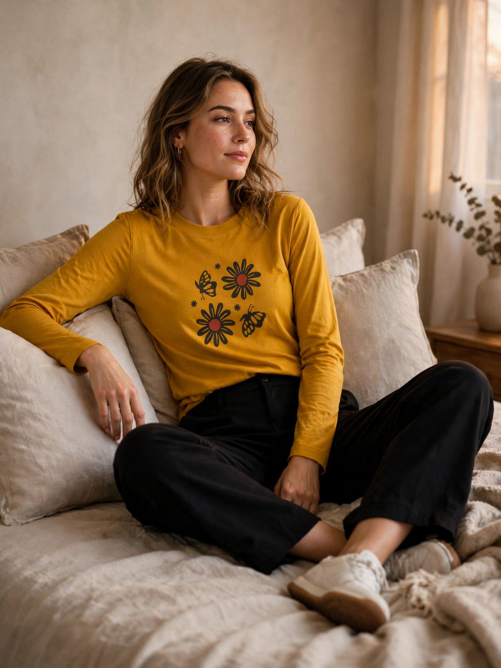 Mustard Bloom Loungewear Set