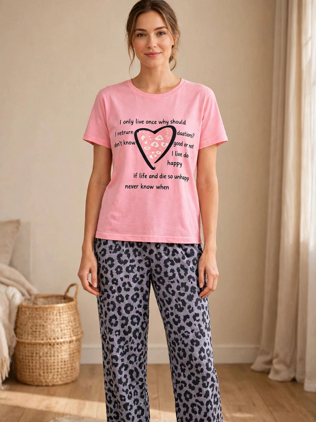Pink Leopard Loungewear Set