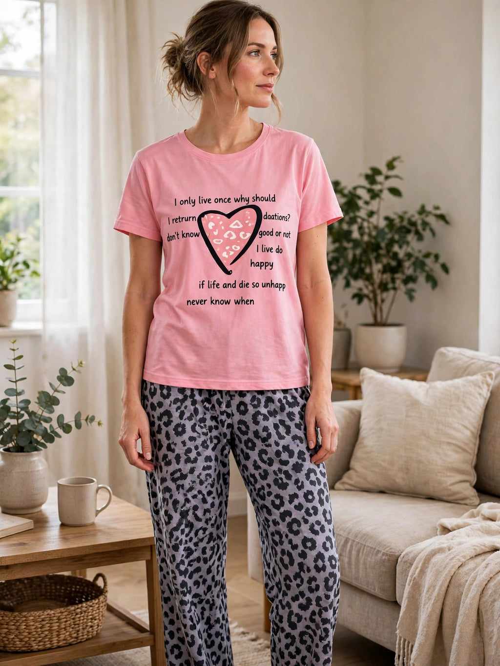 Pink Leopard Loungewear Set