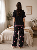 Sweet Dream Bow Loungewear Set - Black