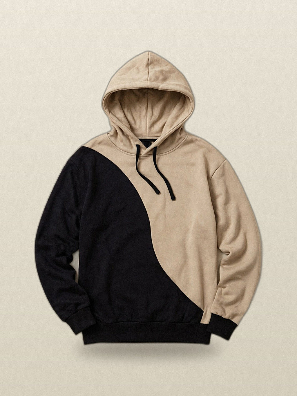 Split Beige Hoodie