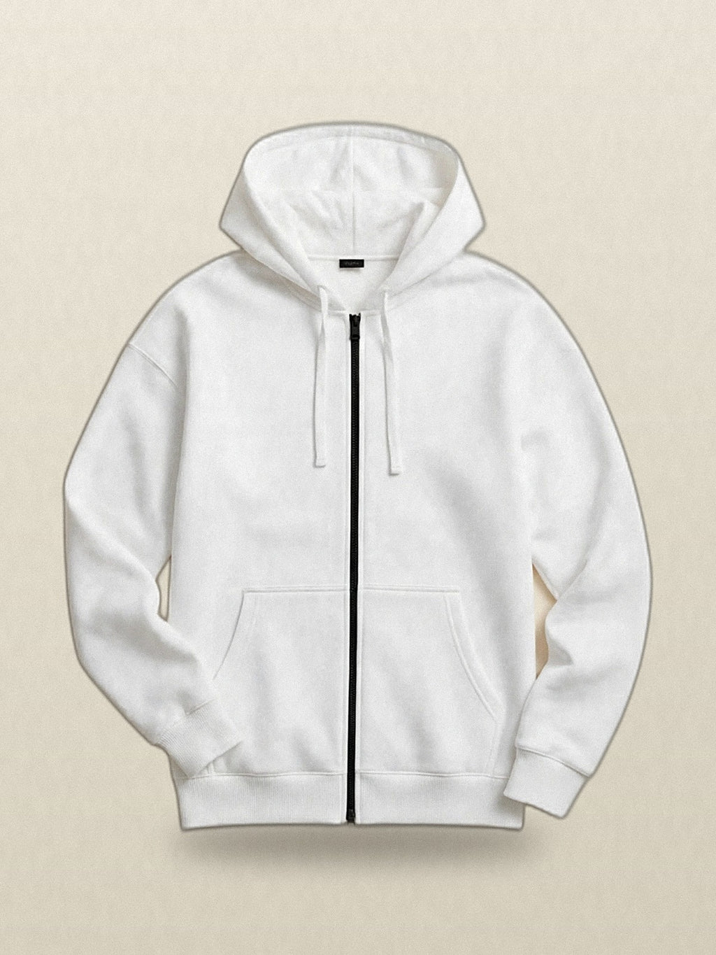 White Zipper Hoodie