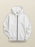 White Zipper Hoodie