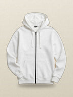 White Zipper Hoodie