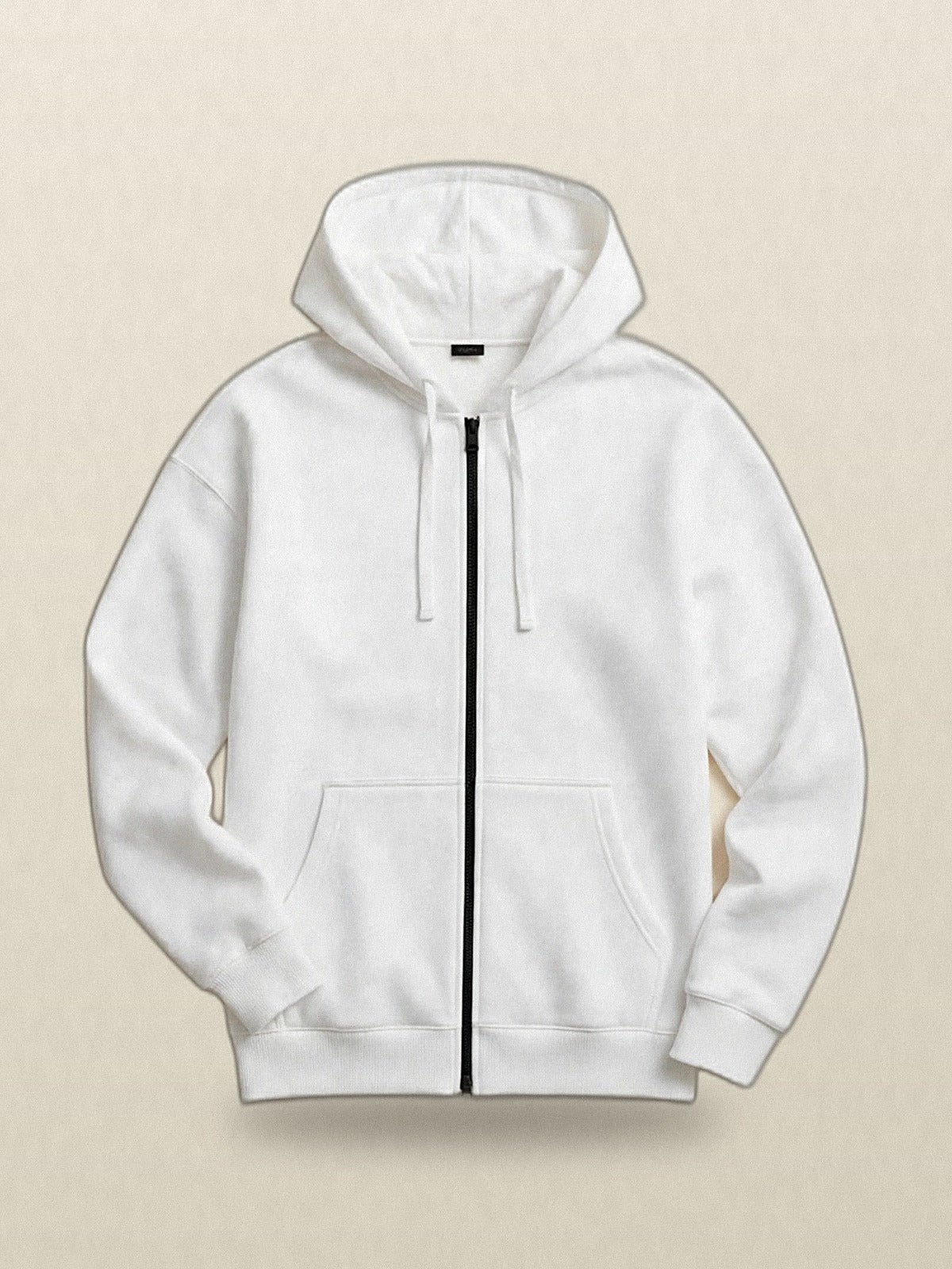 White Zipper Hoodie