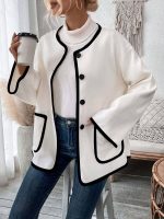 Long Sleeve Winter Trim Coat + Shawl - Image 5