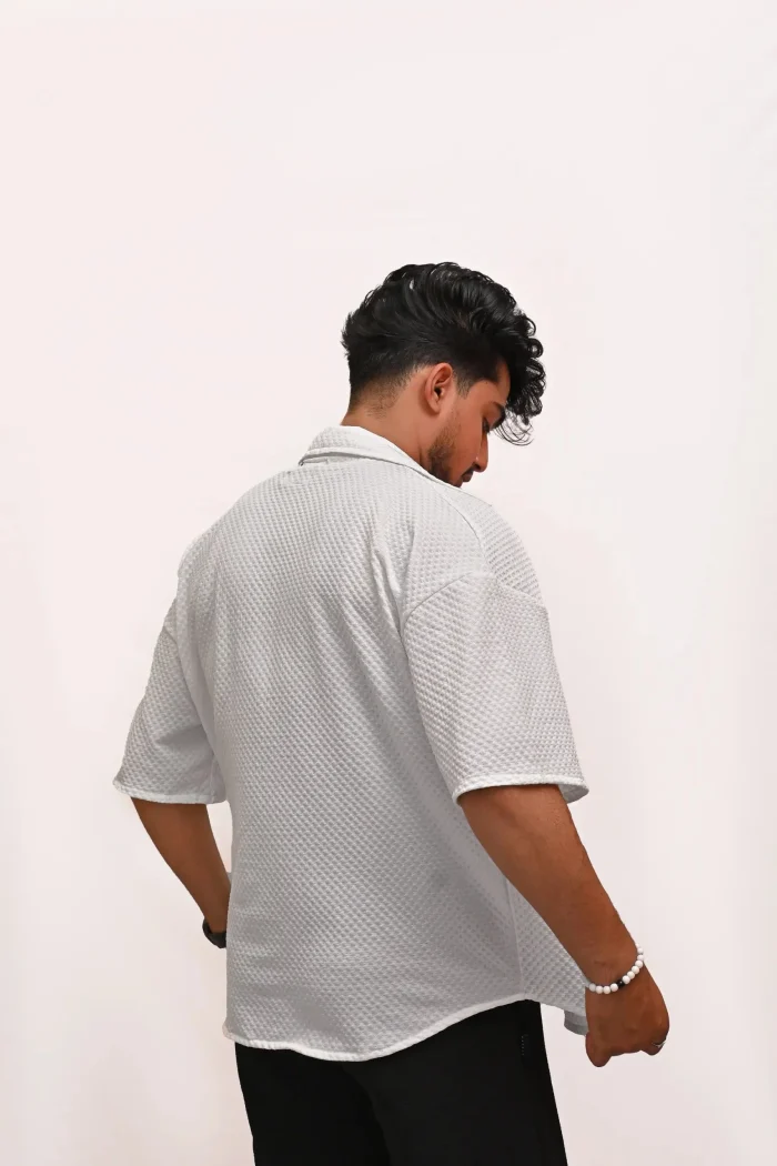 CLASSIC TEXTURED PREMIUM SHIRT – WHITE - Image 3