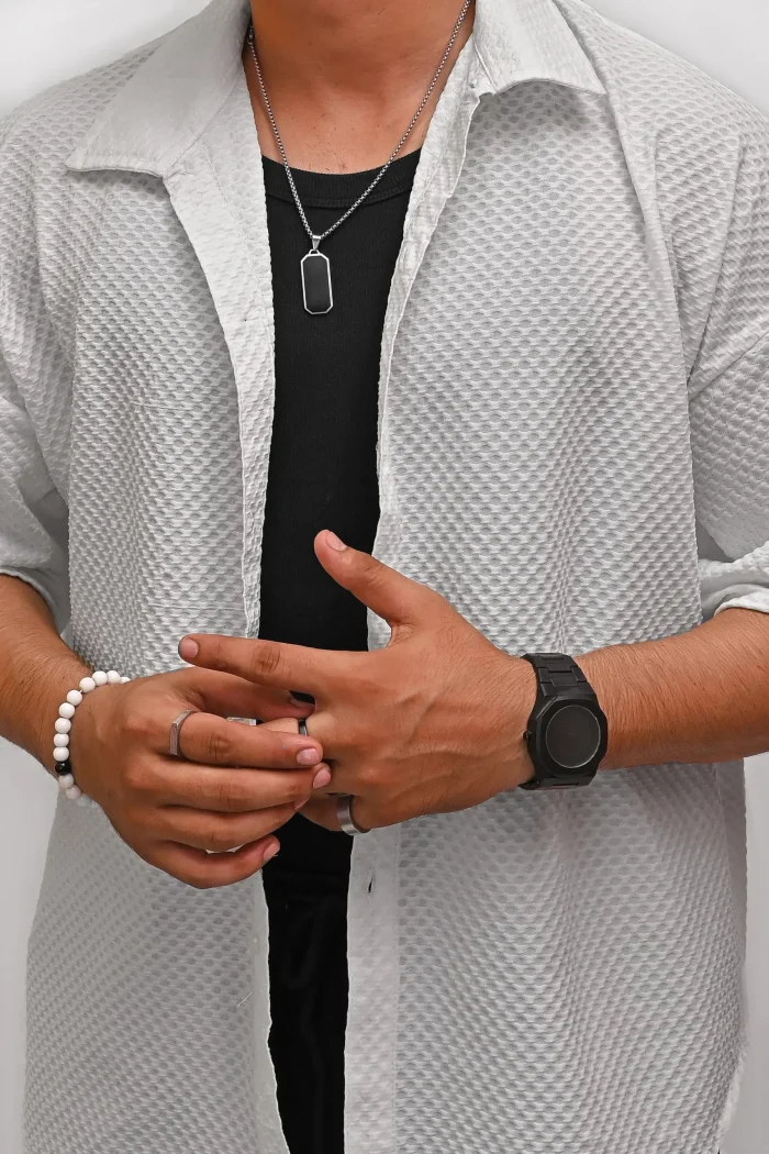 CLASSIC TEXTURED PREMIUM SHIRT – WHITE - Image 5