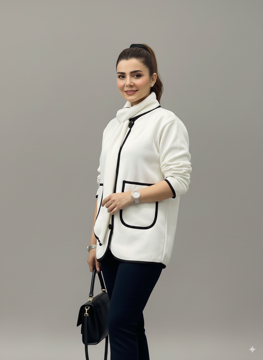 5edb51a2-5c0b-48e4-8a41-84bc399de520 Long Sleeve Winter Trim Coat + Shawl - Image 1