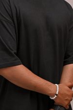HYKEYZ BLACK PLAIN OVERSIZED TEE - Image 3