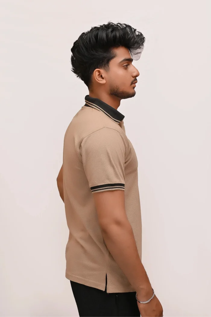 PREMIUM HALF SLEEVES POLO SHIRT-BEIGE ELEGANCE - Image 5