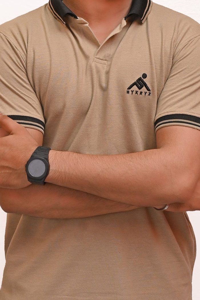 PREMIUM HALF SLEEVES POLO SHIRT-BEIGE ELEGANCE - Image 4