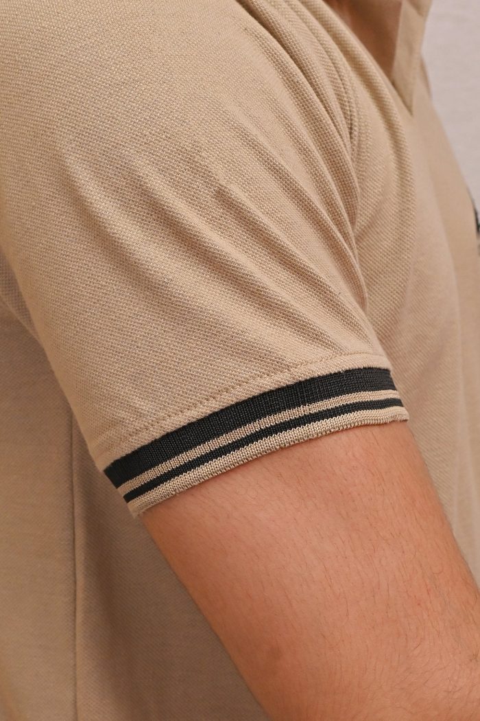PREMIUM HALF SLEEVES POLO SHIRT-BEIGE ELEGANCE - Image 2