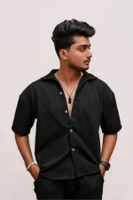 CLASSIC TEXTURED PREMIUM SHIRT – BLACK