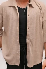 CLASSIC TEXTURED PREMIUM SHIRT – BEIGE - Image 2