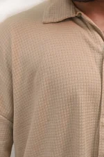 CLASSIC TEXTURED PREMIUM SHIRT – BEIGE - Image 4