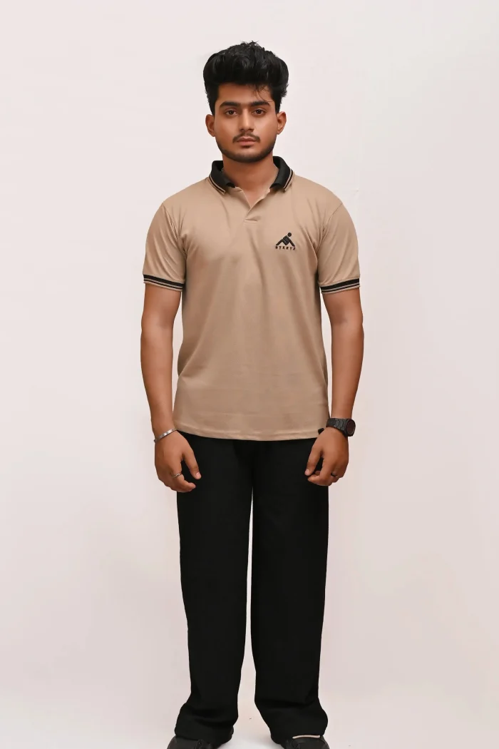 PREMIUM HALF SLEEVES POLO SHIRT-BEIGE ELEGANCE - Image 6