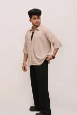 CLASSIC TEXTURED PREMIUM SHIRT – BEIGE - Image 5